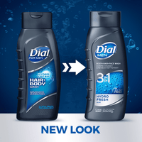 Dial Men 3in1 Body, Hair and Face Wash, Hydro Fresh, 20 fl oz EasyOptionXY LLC
