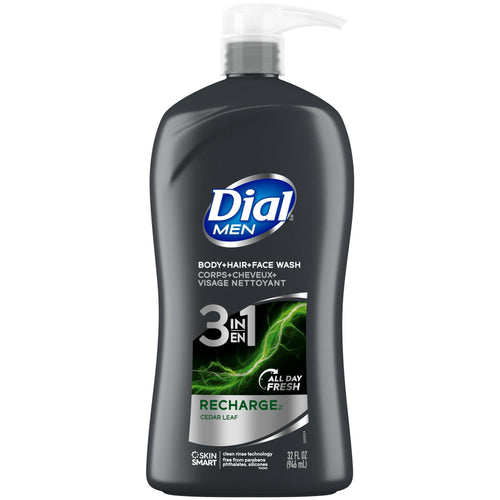 Dial Men 3in1 Body, Hair and Face Wash, Recharge, 32 fl oz EasyOptionXY LLC