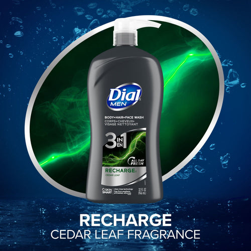 Dial Men 3in1 Body, Hair and Face Wash, Recharge, 32 fl oz EasyOptionXY LLC