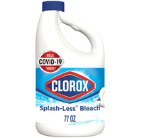 Clorox Splash-Less Liquid Bleach; Regular (Concentrated Formula) 77 Ounce EasyOptionXY LLC