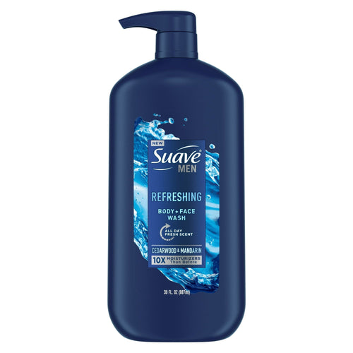 Suave Men Body & Face Wash, Refreshing, Cedarwood and Mandarin, All Skin Types 30 fl oz EasyOptionXY LLC