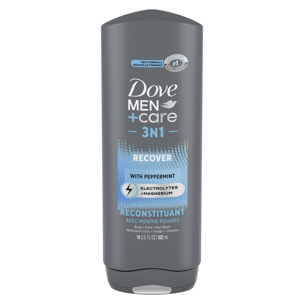Dove Men+Care Recover Hydrating 3-in-1 Body Wash, Peppermint, 18 fl oz EasyOptionXY LLC