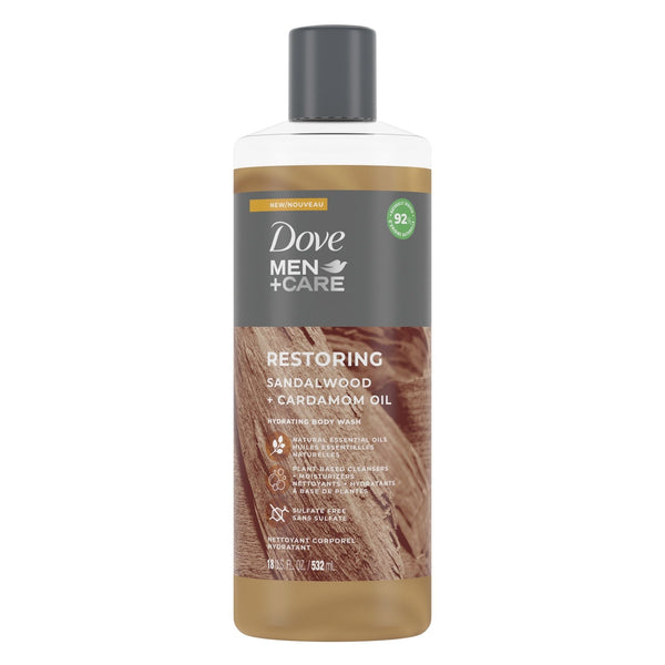 Dove Men+Care Restoring Hydrating Body Wash, Sandalwood and Cardamom, 18 fl oz EasyOptionXY LLC