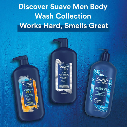 Suave Men 3 in 1 Mens Body Wash, Hair, Face and Body Wash, Citrus and Musk, All Hair Types 30 oz EasyOptionXY LLC