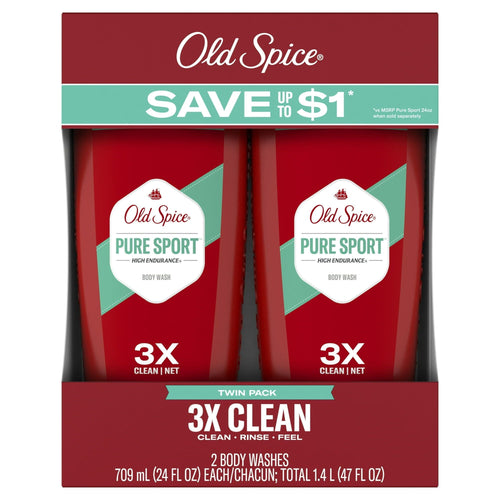 Old Spice High Endurance Body Wash for Men, Pure Sport Scent, 24 fl oz, Pack of 2 EasyOptionXY LLC