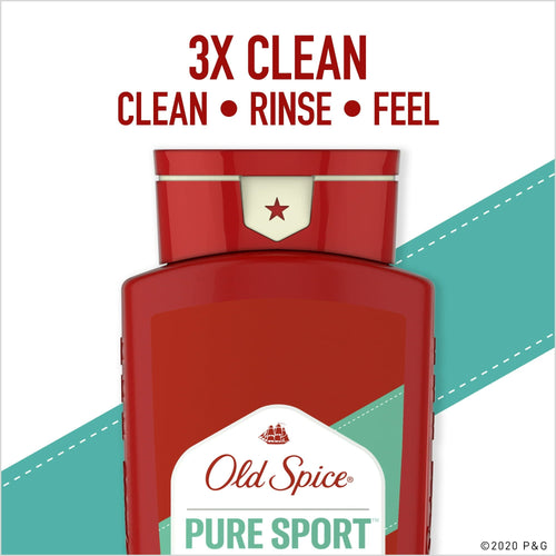Old Spice High Endurance Body Wash for Men, Pure Sport Scent, 24 fl oz, Pack of 2 EasyOptionXY LLC