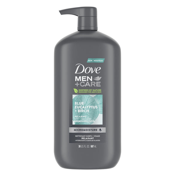 Dove Men+Care Relaxing Hydrating Face and Body Wash, Blue Eucalyptus and Birch, 30 fl oz EasyOptionXY LLC