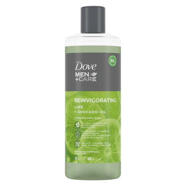 Dove Men+Care Invigorating Hydrating Body Wash, Lime and Avocado Oil, 18 fl oz EasyOptionXY LLC