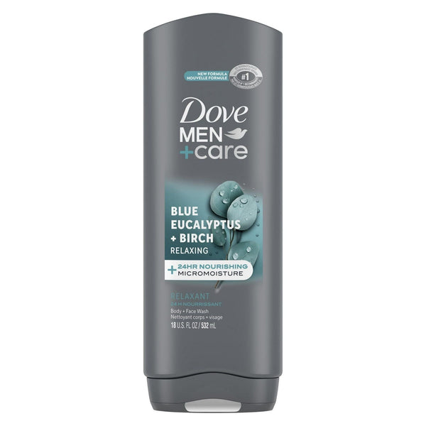 Dove Men+Care Relaxing Hydrating Face and Body Wash, Blue Eucalyptus and Birch, 18 fl oz EasyOptionXY LLC