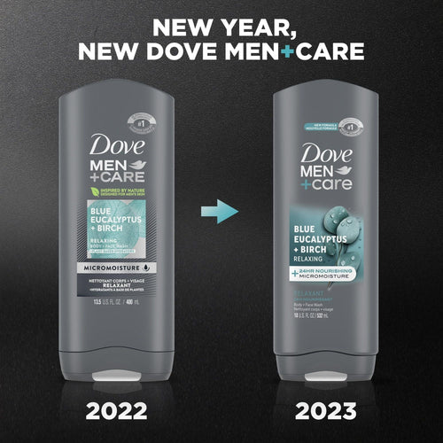 Dove Men+Care Relaxing Hydrating Face and Body Wash, Blue Eucalyptus and Birch, 18 fl oz EasyOptionXY LLC