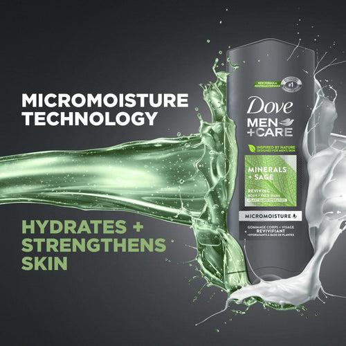 Dove Men+Care Reviving Long Lasting Face and Body Wash, Minerals and Sage, 18 fl oz EasyOptionXY LLC