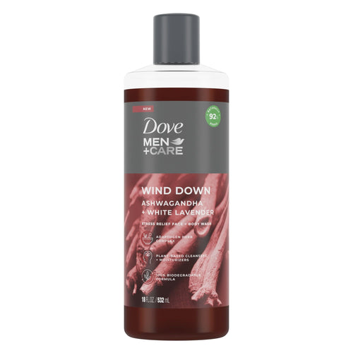 Dove Men+Care Face + Body Wash For Men Wind Down Ashwagandha + White Lavender 18oz EasyOptionXY LLC