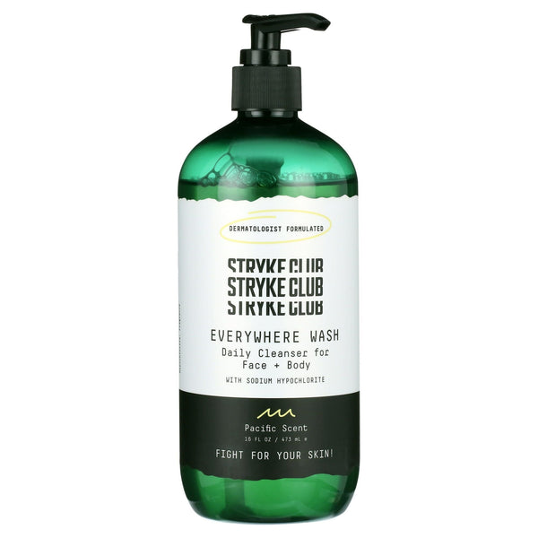 Stryke Club Face + Body + Hair (3-in-1), Everywhere Wash, All Skin Types, Acne Care, 16 fl. oz. Bottle EasyOptionXY LLC