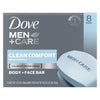 Dove Men+Care Body + Face Bar Mild Formula, Clean Comfort, 3.75 oz (8 Bars) EasyOptionXY LLC