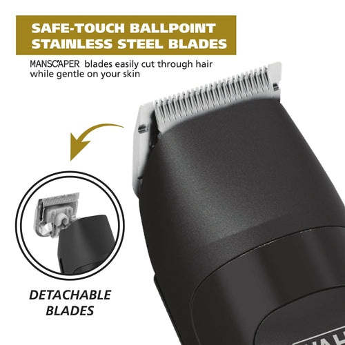 Wahl Manscaper Battery Lithium Ion Cordless Body Groomer for Men, Black, Model #5618-100 EasyOptionXY LLC