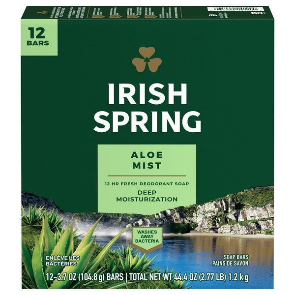 Irish Spring Bar Soap for Men, Aloe Mist Deodorant Bar Soap, 3.7 Oz, 12 Pack EasyOptionXY LLC