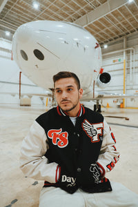 Manifest Varsity Jacket (Black) Fly Supply Co