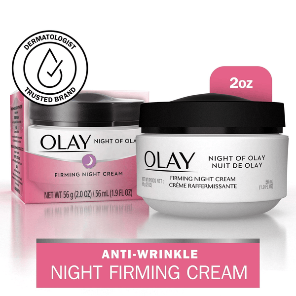 Olay Night of Olay Firming Night Cream Face Moisturizer, Reduces Fine Lines & Wrinkles for All Skin Types, 1.9 oz EasyOptionXY LLC