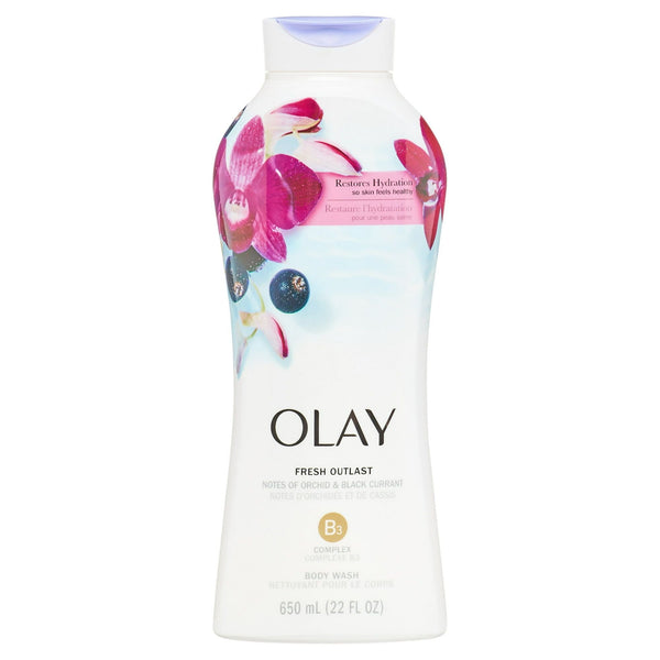 Olay Fresh Outlast Body Wash, Orchid & Black Currant, for All Skin Types, 22 fl oz EasyOptionXY LLC