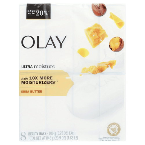 Olay Moisture Outlast Ultra Moisture Shea Butter Beauty Soap Bar 3.75 oz, 8 Count EasyOptionXY LLC