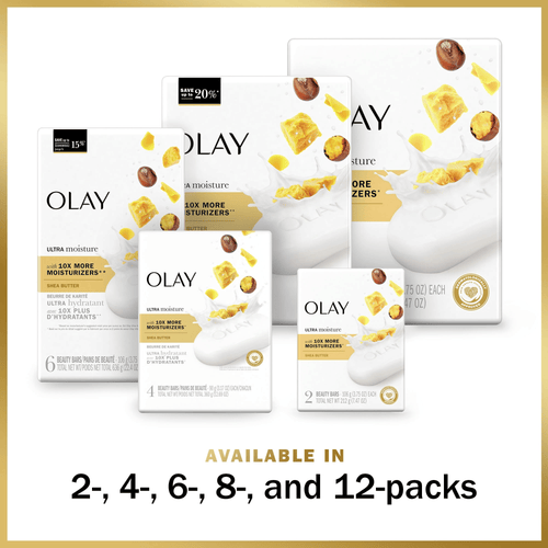 Olay Moisture Outlast Ultra Moisture Shea Butter Beauty Soap Bar 3.75 oz, 8 Count EasyOptionXY LLC