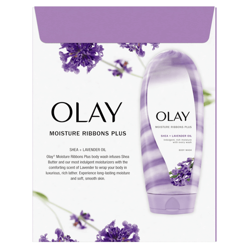 Olay Moisture Ribbons Plus Shea + Lavender Oil Body Wash for All Skin Types, 18 fl oz, Twin Pack EasyOptionXY LLC