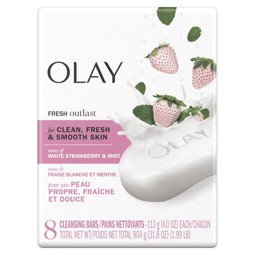 Olay Fresh Outlast Cooling White Strawberry & Mint Beauty Bar, 8 Ct EasyOptionXY LLC