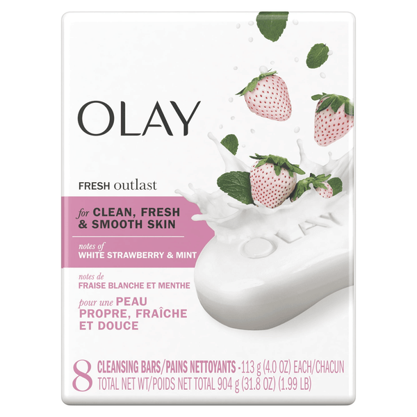 Olay Fresh Outlast Cooling White Strawberry & Mint Beauty Bar, 8 Ct EasyOptionXY LLC