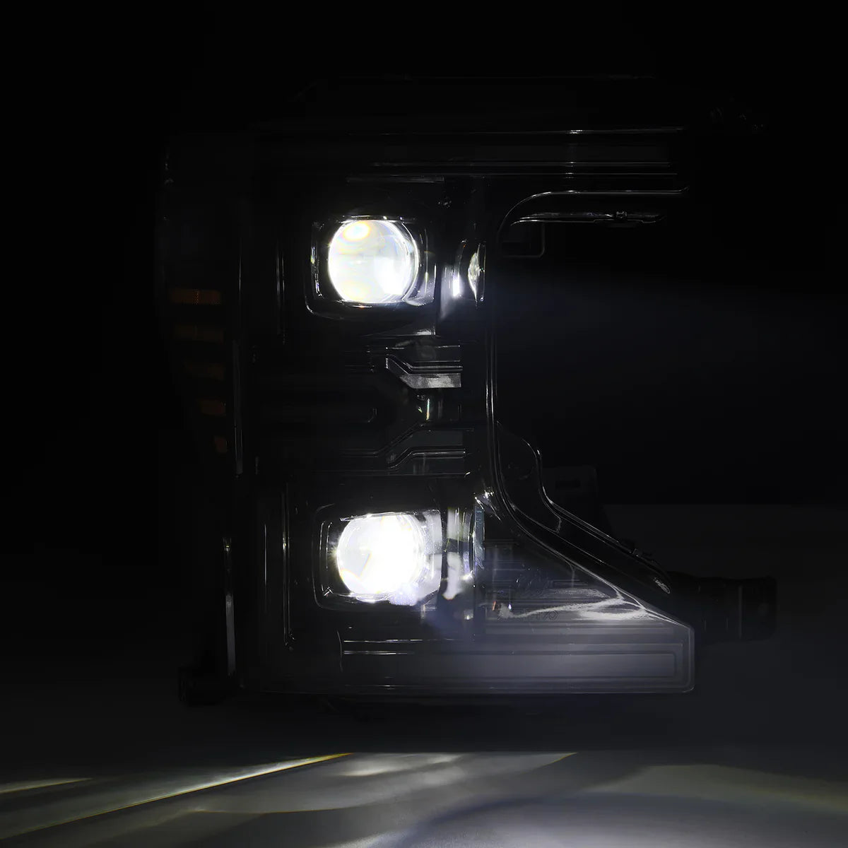 AlphaRex 20-22 Ford Super Duty LUXX-Series LED Projector Headlights Black