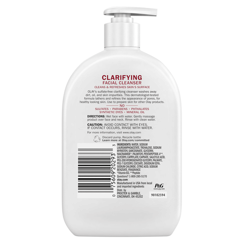Olay Clarifying Face Wash, Facial Cleanser with Niacinamide, Fights Dryness in All Skin Types, 16 fl oz EasyOptionXY LLC