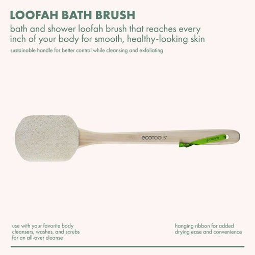 EcoTools Loofah Bath Brush, Shower Brush with Ergonomic Handle, White, 1 Count EasyOptionXY LLC