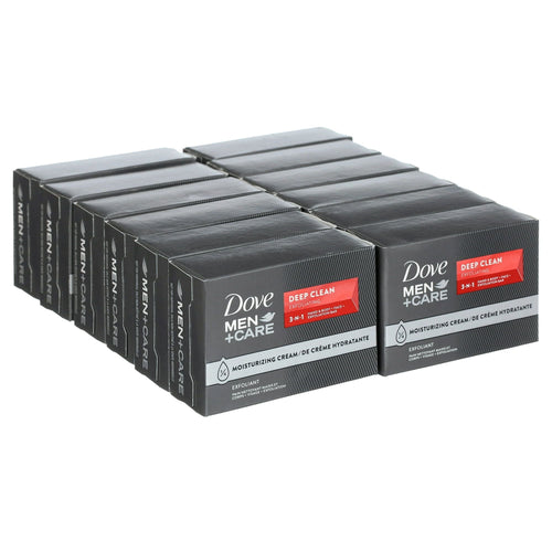 Dove Men+Care 3-in-1 Hand & Body + Face + Exfoliation Bar, Deep Clean, 3.75 oz (12 Bars) EasyOptionXY LLC