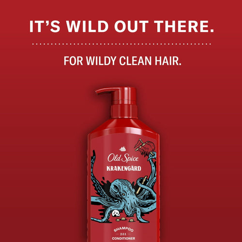 Old Spice 2in1 Moisturizing Men's Shampoo and Conditioner, All Hair Types, Krakengard, 22 fl oz EasyOptionXY LLC
