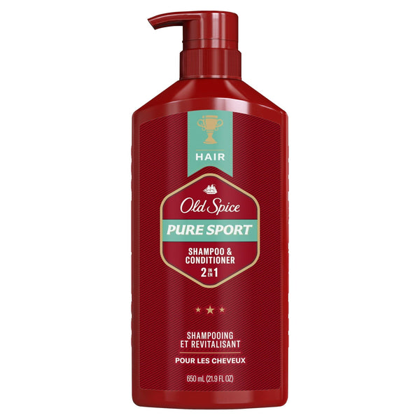 Old Spice Men's 2 in 1 Shampoo and Conditioner for Men, Pure Sport, All Hair Types, 22 fl oz EasyOptionXY LLC