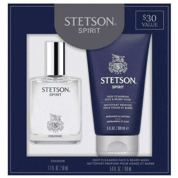 Stetson Spirit 50ml Spirit EDT & 5oz Face Wash Gift Set for Males EasyOptionXY LLC