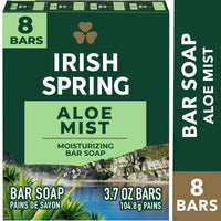 Irish Spring Aloe Bar Soap for Men, Aloe Mist Mens Bar Soap, 8 Pack, 3.7 Oz Soap Bars EasyOptionXY LLC