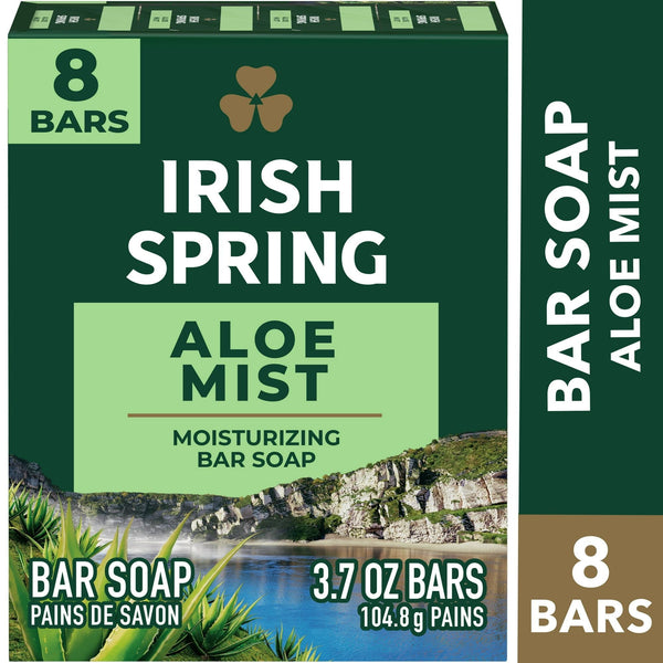 Irish Spring Aloe Bar Soap for Men, Aloe Mist Mens Bar Soap, 8 Pack, 3.7 Oz Soap Bars EasyOptionXY LLC