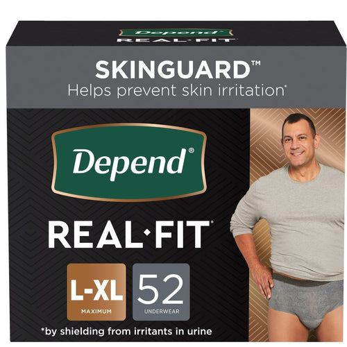 Depend Real Fit Incontinence Adult Underwear for Men, L/XL, Grey, 52Ct EasyOptionXY LLC