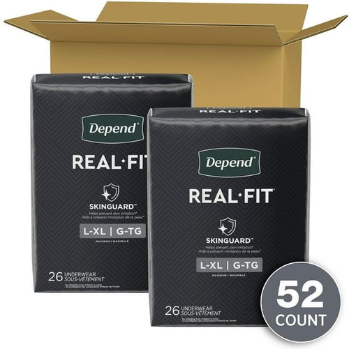 Depend Real Fit Incontinence Adult Underwear for Men, L/XL, Grey, 52Ct EasyOptionXY LLC