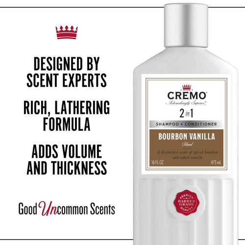 CREMO Astonishingly Superior Moisturizing 2-in-1 Shampoo Plus Conditioner with Bourbon Vanilla & Blend, 16 fl oz EasyOptionXY LLC