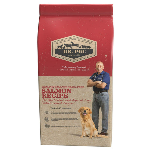 Dr. Pol Healthy Balance Limited Ingredient Grain-Free Salmon Recipe Adult Dry Dog Food for All Breeds, Ages and Sizes of Dogs, 4 lb. Bag EasyOptionXY LLC