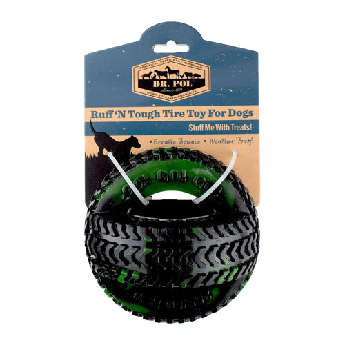 Dr. Pol Green TPR Thread Tire Fetch & Chew Dog Toy for All Dogs. Play, Toss & Tug. 4.5" EasyOptionXY LLC