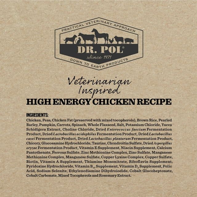 Dr. Pol High Energy Limited Ingredient Chicken Recipe Dry Dog Food for All Breeds, Ages and Sizes of Dogs and Growing Puppies, 12 lb. Bag EasyOptionXY LLC