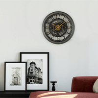 Mainstays Indoor Round 11.5" Oil Rubbed Bronze Cutout Gear Industrial Analog Wall Clock with Arabic Numbers EasyOptionXY LLC