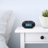 SHARP Digital Alarm Clock, Black, LCD Display, Battery Operated, Small, Travel Clock EasyOptionXY LLC