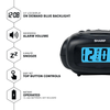 SHARP Digital Alarm Clock, Black, LCD Display, Battery Operated, Small, Travel Clock EasyOptionXY LLC