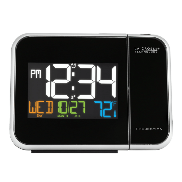 La Crosse Technology Color Entry Level Projection Black LED Alarm Clock with Temperature, W85923 EasyOptionXY LLC
