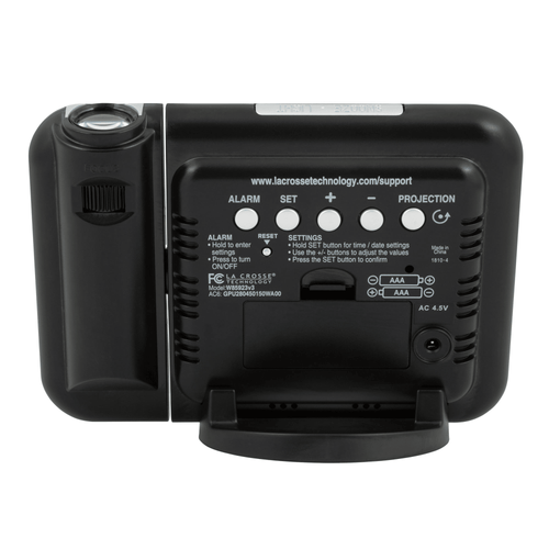 La Crosse Technology Color Entry Level Projection Black LED Alarm Clock with Temperature, W85923 EasyOptionXY LLC
