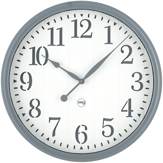 Mainstays Indoor 15" Gray and White Arabic Farmhouse Analog Wall Clock EasyOptionXY LLC