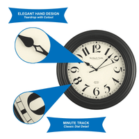 Mainstays Indoor Round 11.5" Black Traditional Analog Wall Clock with Arabic Numbers EasyOptionXY LLC